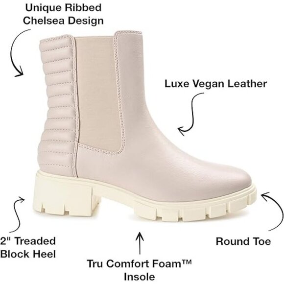 Journee Collection Women's Tatiana Chelsea Booties Stone Gray Size 6.5 - Picture 2 of 4